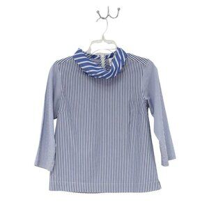Thomas Mason for J. Crew Blue Striped Poplin Cowl Neck Shirt Blouse Size 00